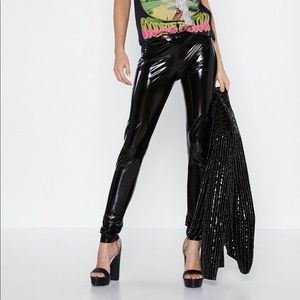 Slick Your Wounds Vinyl Leggings Size 6